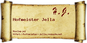 Hofmeister Jella névjegykártya